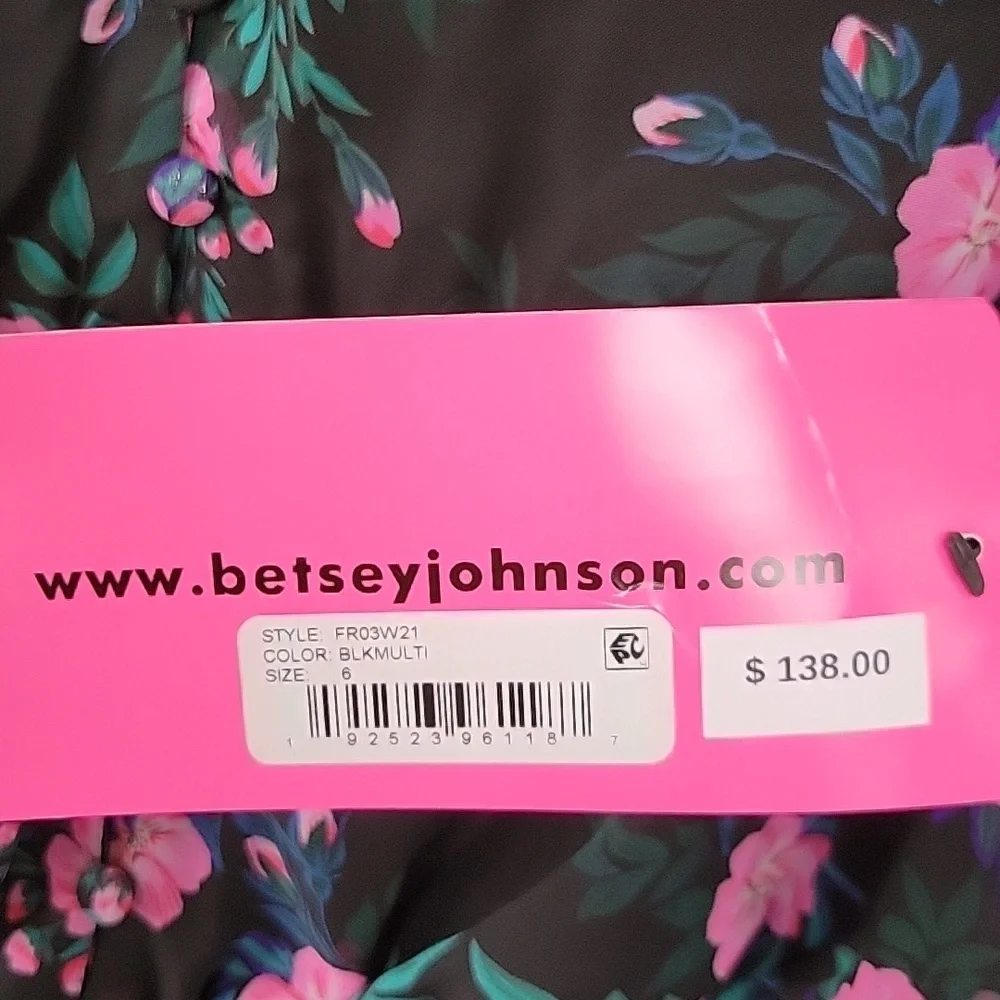 Betsey Johnson Sz 6 Floral Fit & Flare Mini Dress NWT Fairycore Retro Whimsical - Picture 12 of 13